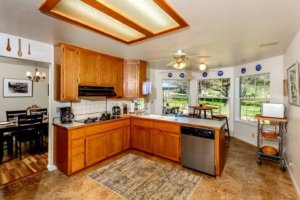 kitchen with wood cabinets