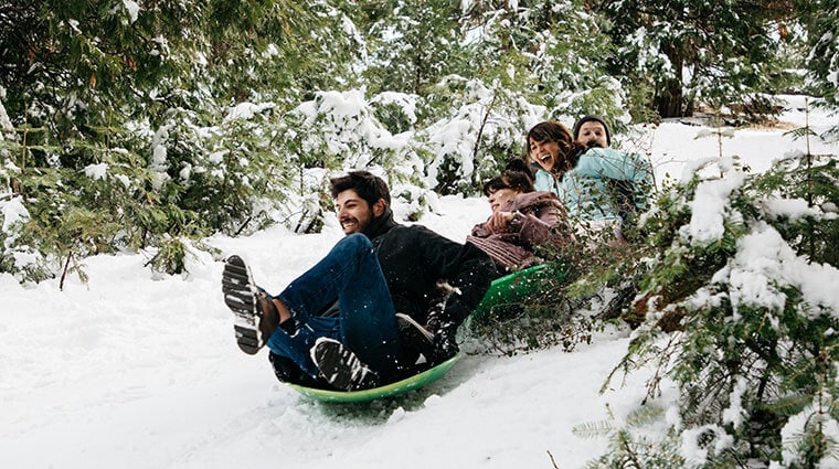 Sledding at Tenaya at Yosemite