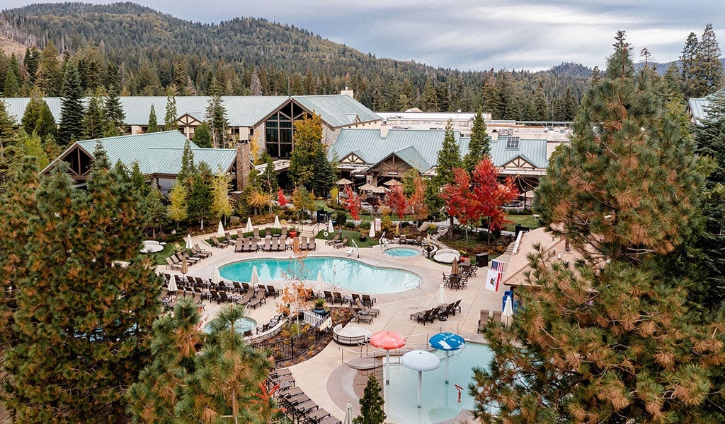 Aerial view of the Tenaya Lodge exterior