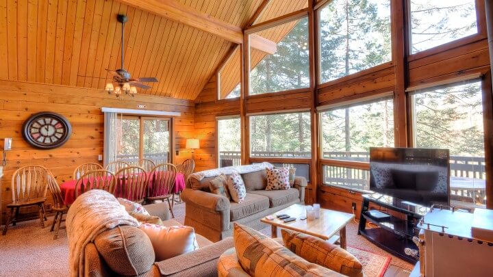 living room with seating and television