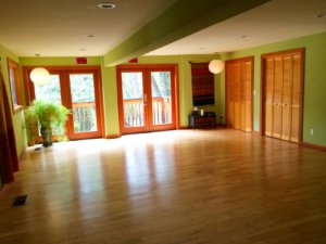 yoga room at the bug