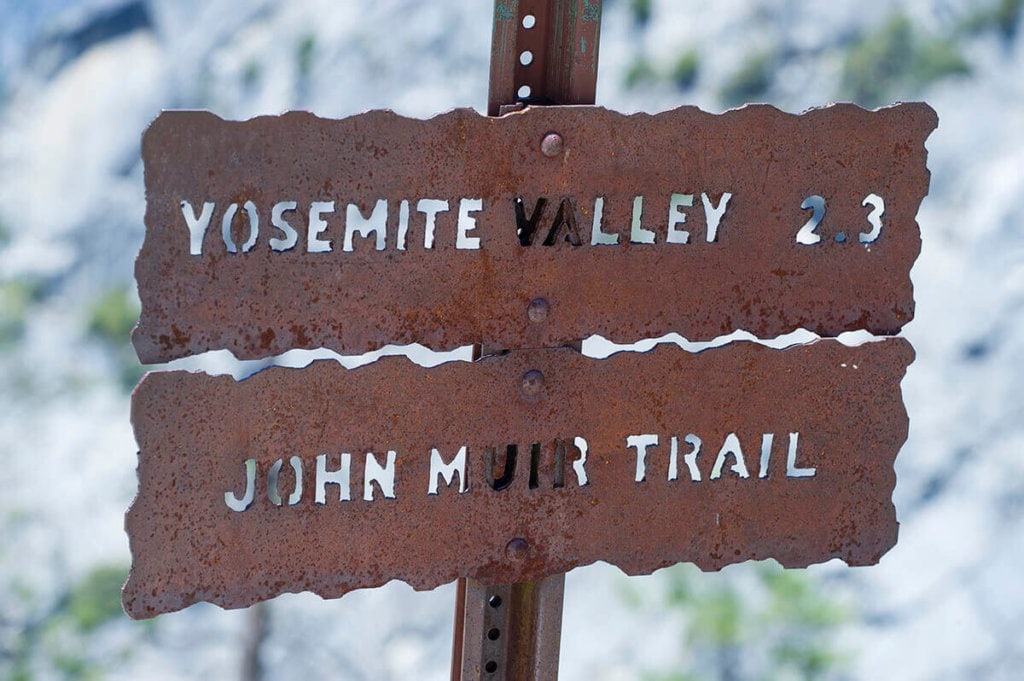 John Muir Trail. Yosemite, Yosemite Valley, sign