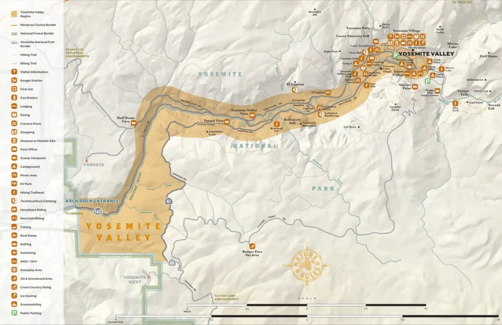 Yosemite Valley map
