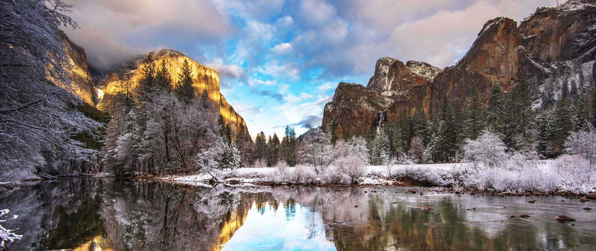 Yosemite Valley in winter from Valley View.