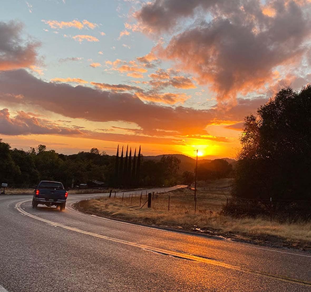 coulterville road sunset