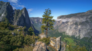 View of Sentinel Rock and Yosemite Valley from the Four Mile Trail
