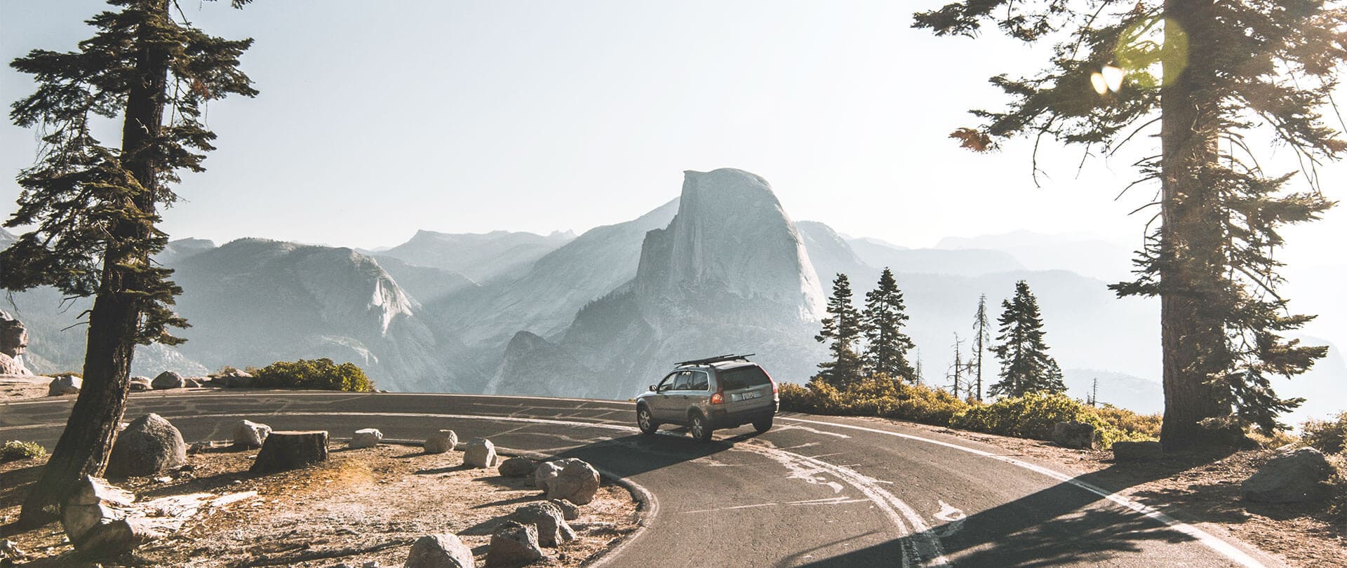 Driving to Glacier Point in Yosemite