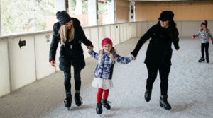 Group of ice skaters at Tenaya Lodge's covered ice rink