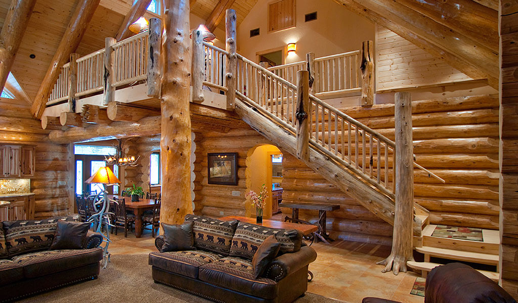 Spacious luxury cabin with wood interior