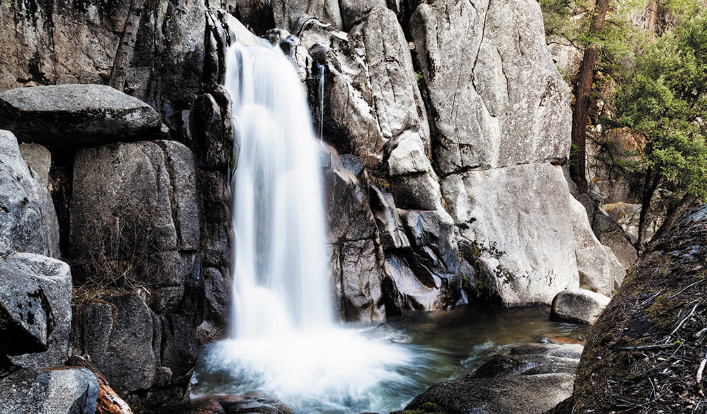 Lower Chilnualna Fall in the town of Wawona in Yosemite National Park