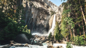 Lower Yosemite Fall in winter