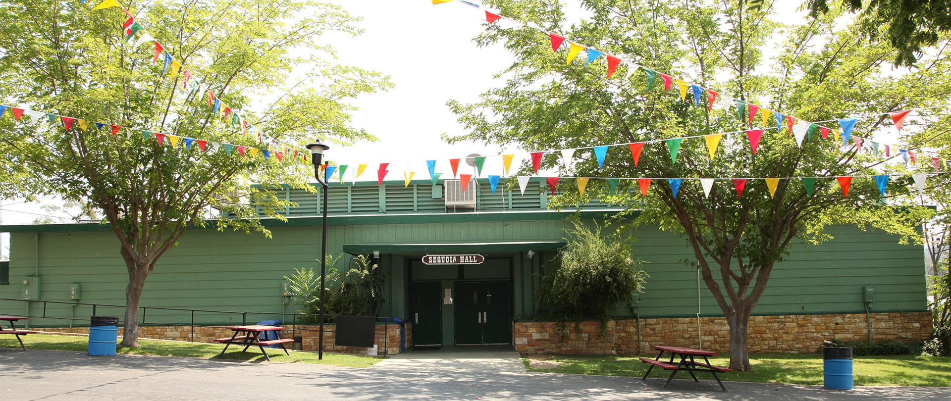 Exterior of Sequoia Hall at the Mariposa County Fairgrounds