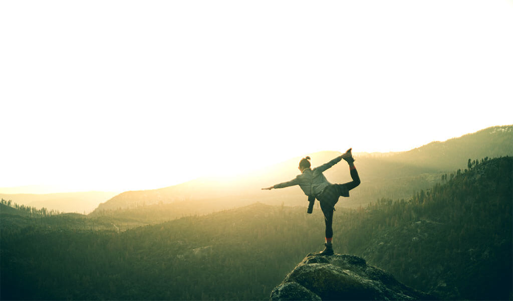 Glacier Point sunrise yoga pose