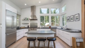 kitchen with island seating