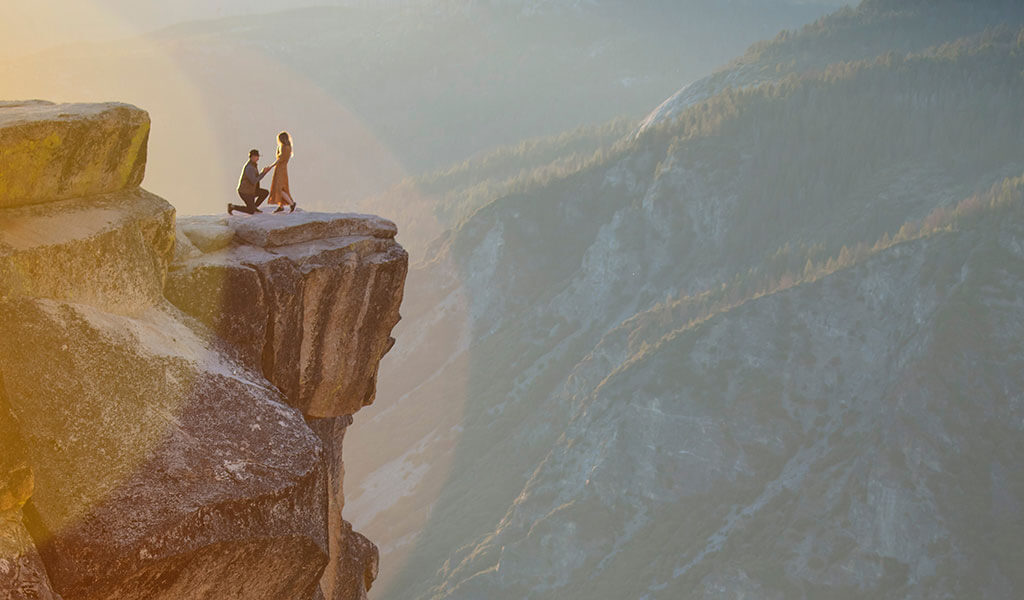 Wedding proposal at Taft Point