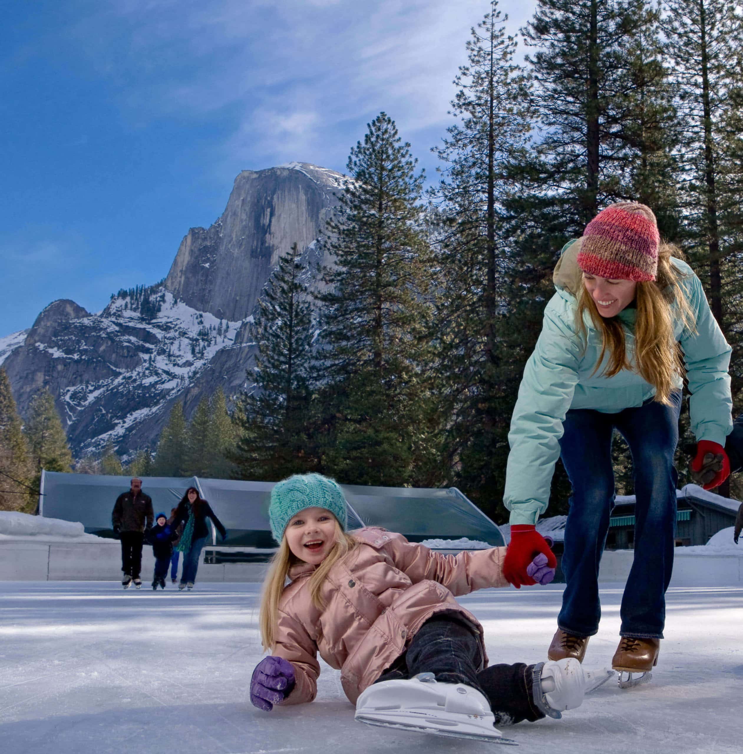 Ice skating, Yosemite, Half Dome Village, Curry Village, Camp Curry