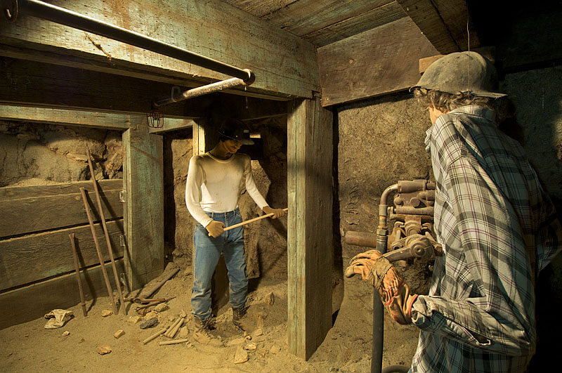 display of miners in the mid-1800s