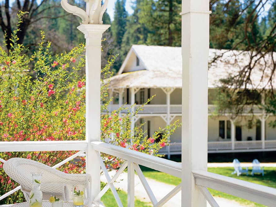 Ice cold lemonade on the veranda at Wawona Hotel