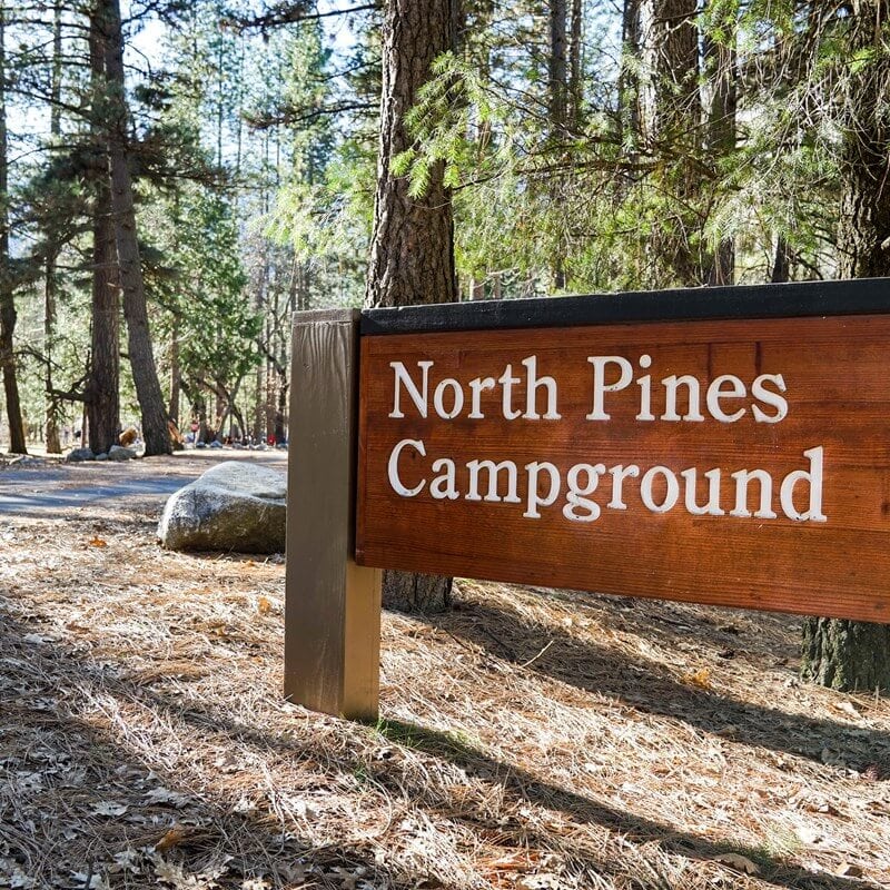 Sign to North Pines Campground