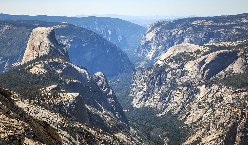 view of yosemite valley from clouds rest