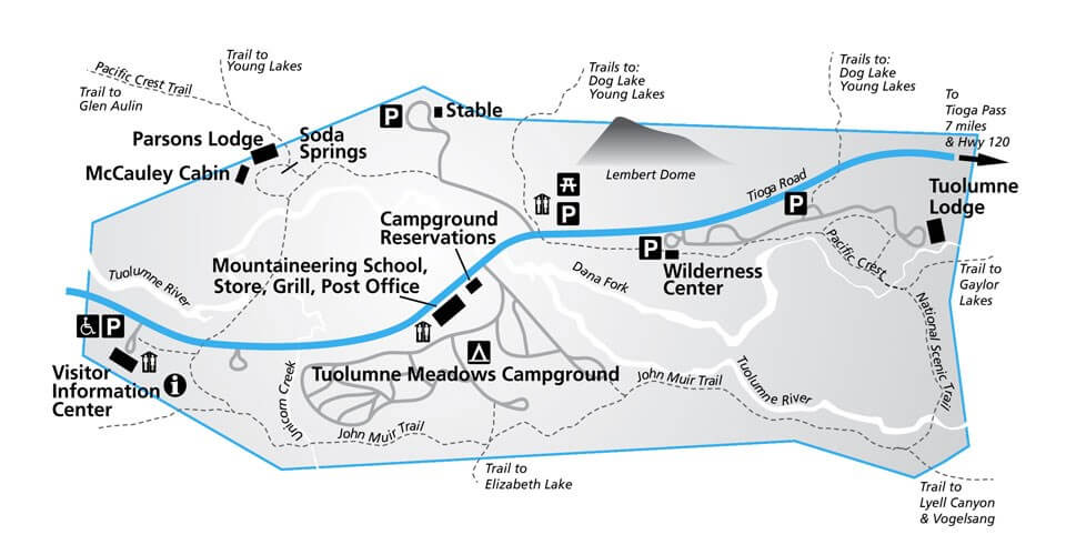 Tuolumne Meadows Wilderness Center map