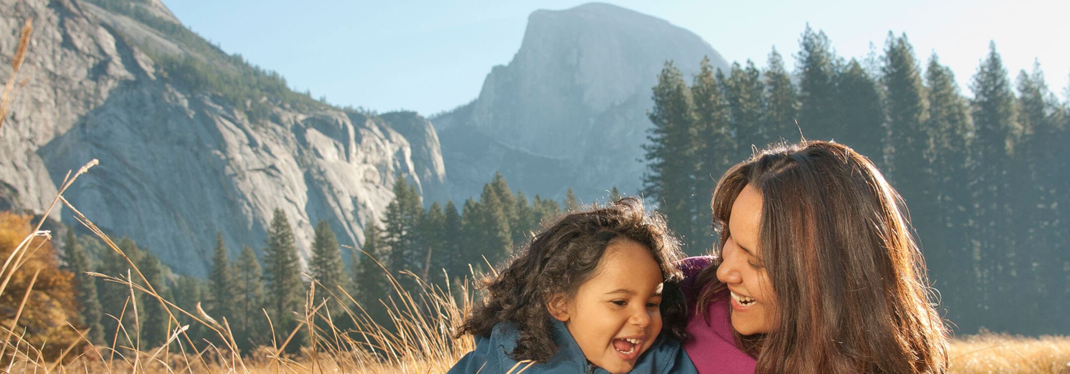 mom and kid in Yosemite