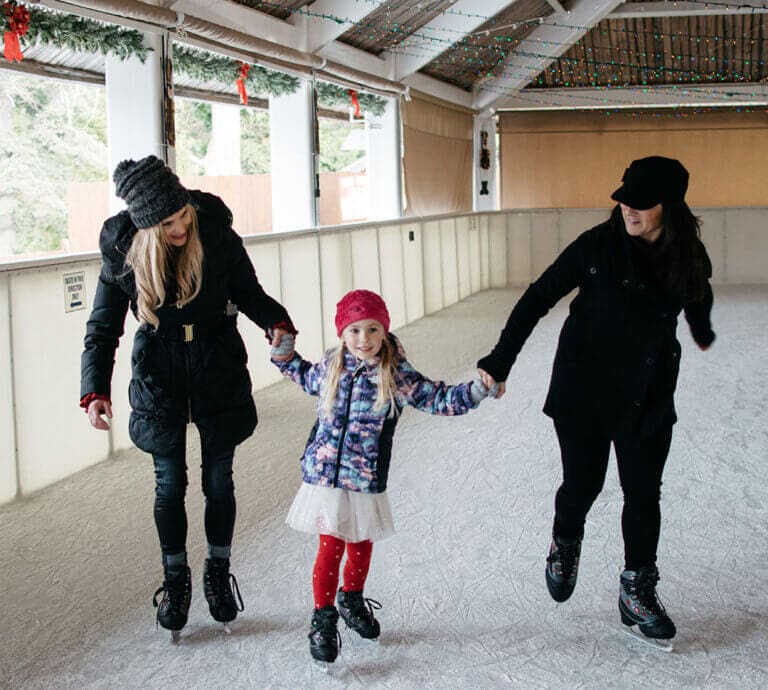 Ice skating at Tenaya at Yosemite ice rink