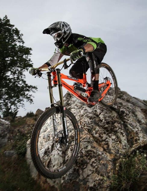 Mountain biker at Exchequer Bike Park