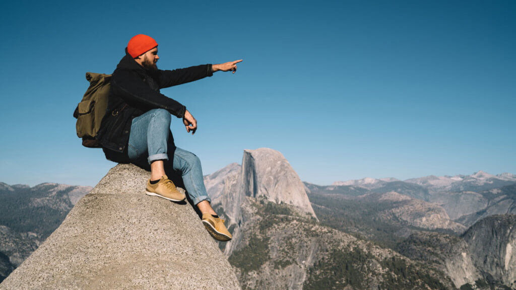 Half Dome with Man