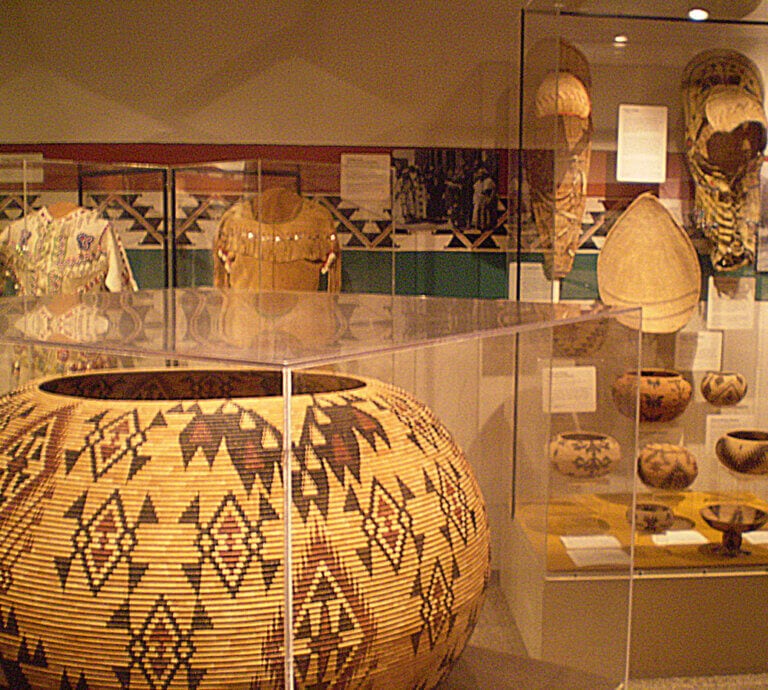 Basket display at the Yosemite Museum