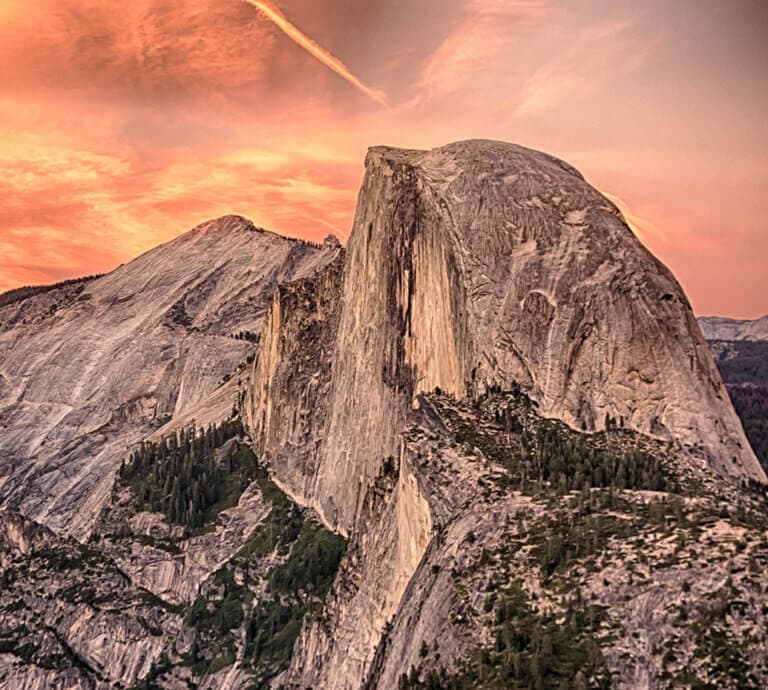 Half Dome at sunrise from Glacier Point