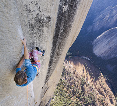 rock climber high on el capitan