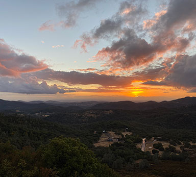 sunset over Coulterville