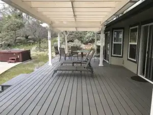 large deck with outdoor seating