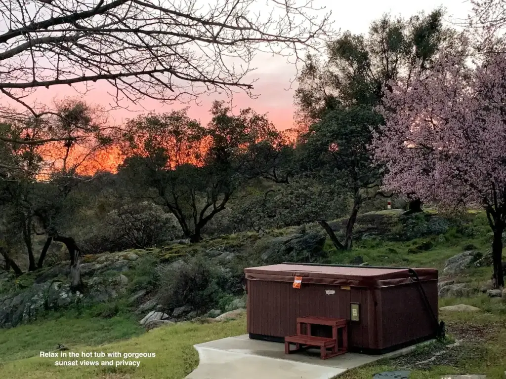 sunset view with hot tub