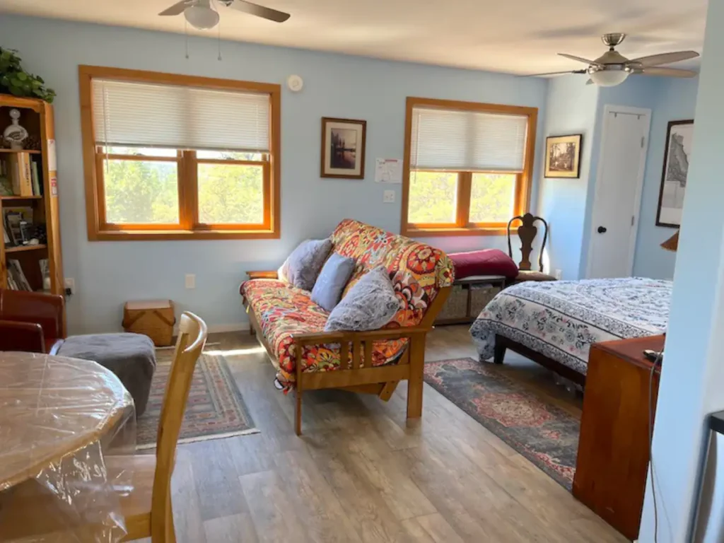 living area with couch bed