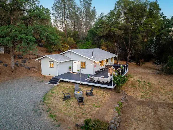 exterior drone shot of house