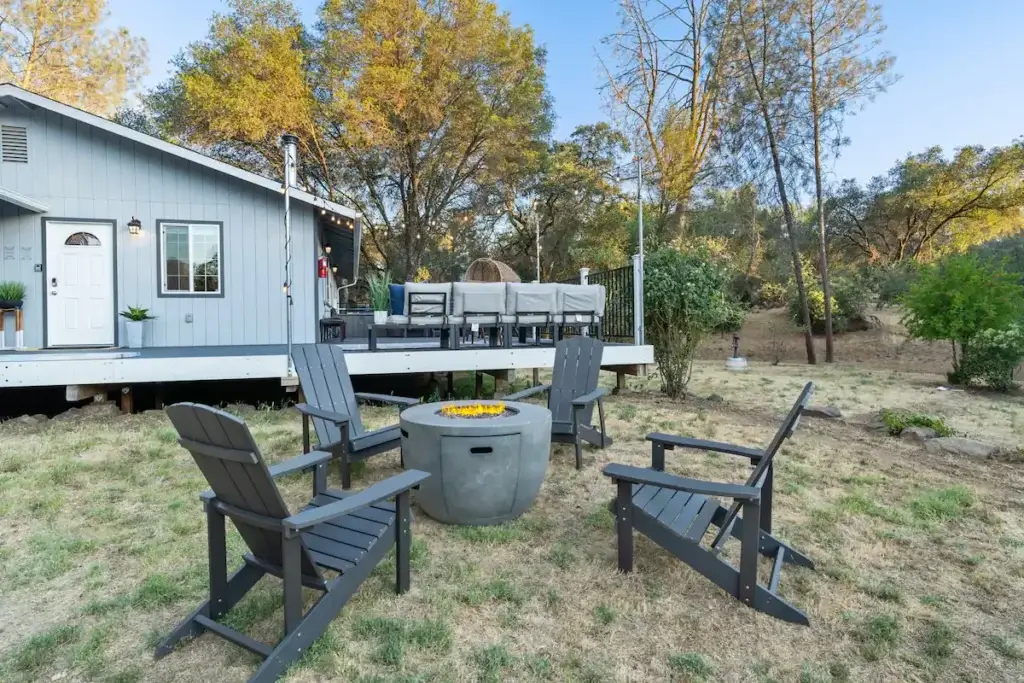 fire pit with chairs