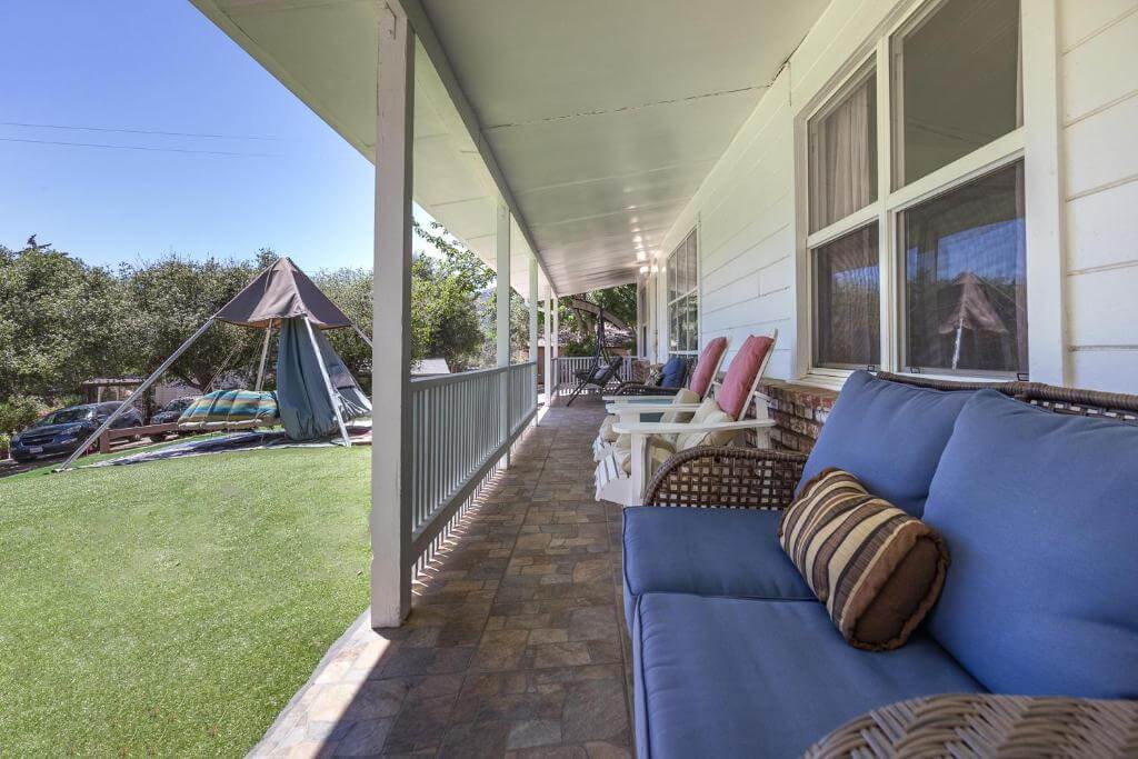 front patio with outdoor seating