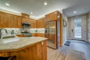 kitchen with wooden cabinets