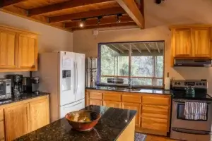 kitchen with wood accents