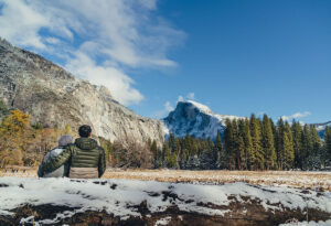 Couple enjoying view of Half Dome