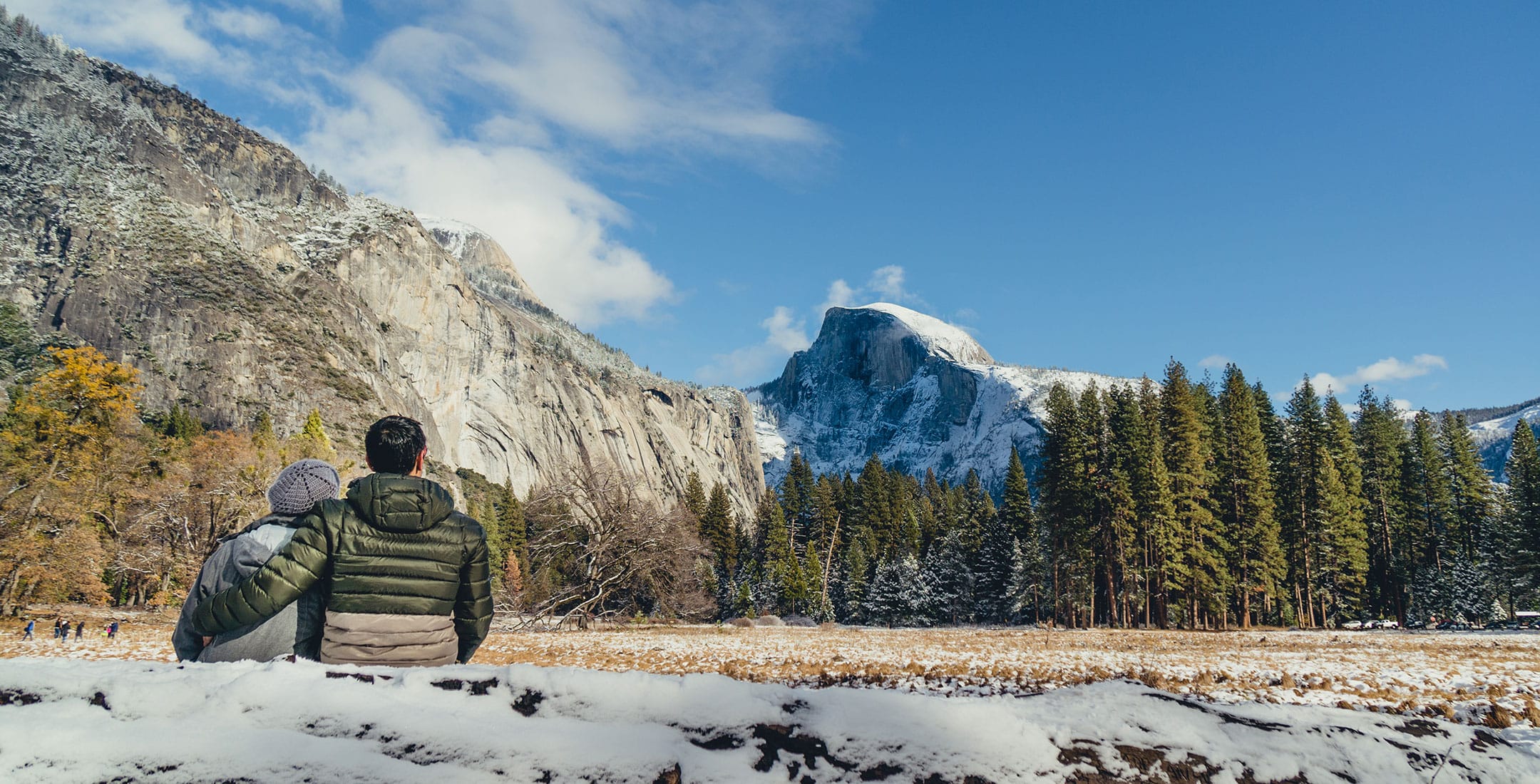 Couple enjoying view of Half Dome