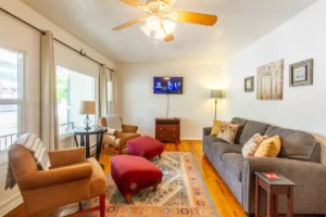 living room with couch, seating and television