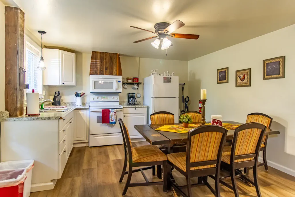 kitchen and dining area