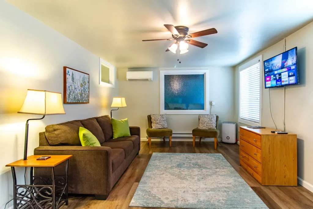 living room with couch and seating