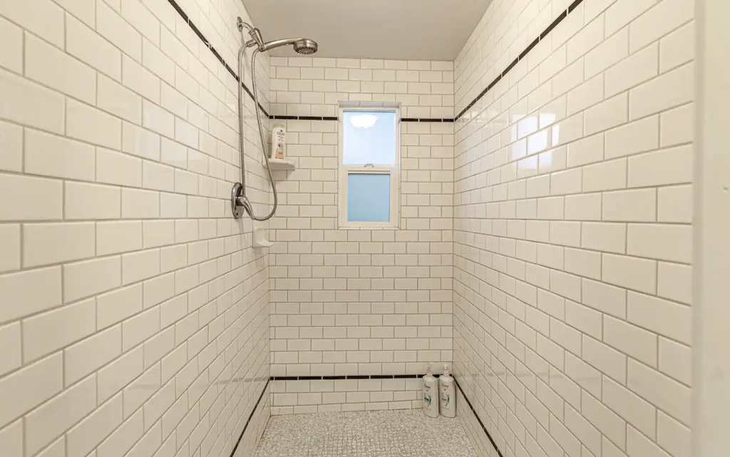 tiled shower room