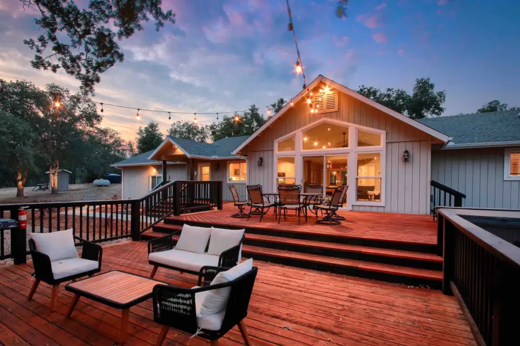 porch view of house at sunset