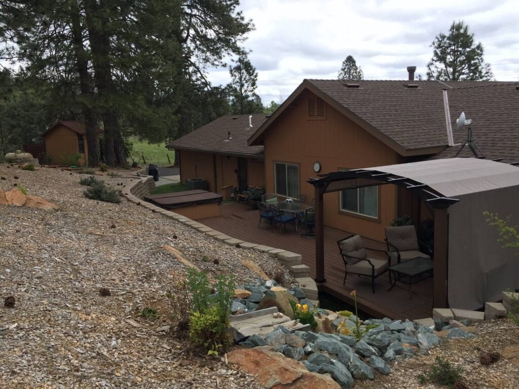 backyard view of patio and deck