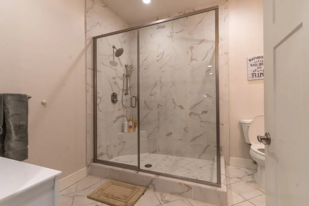 bathroom with walk in shower